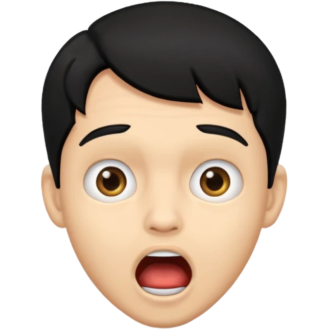light skin black hair man surprised emoji