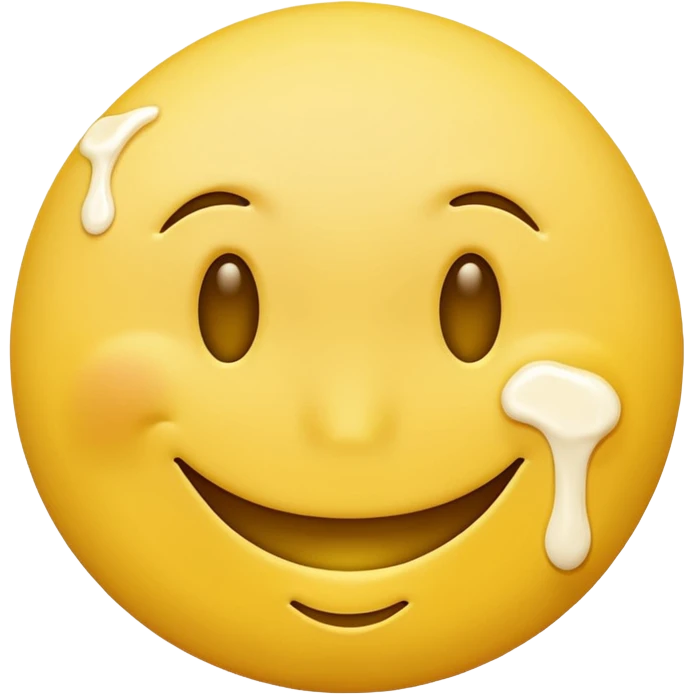 Smiley face with cum all over it emoji