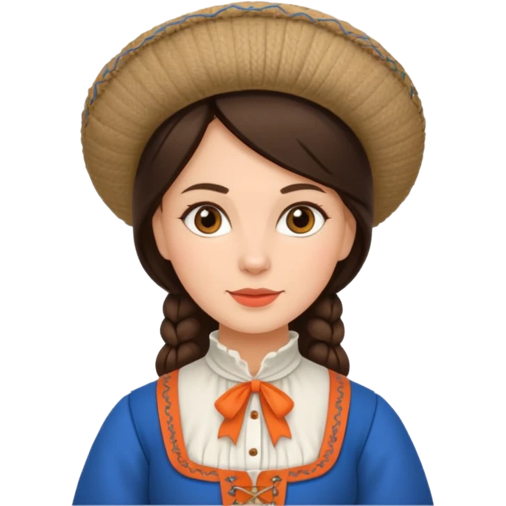brunette woman with traditional dutch clothing emoji