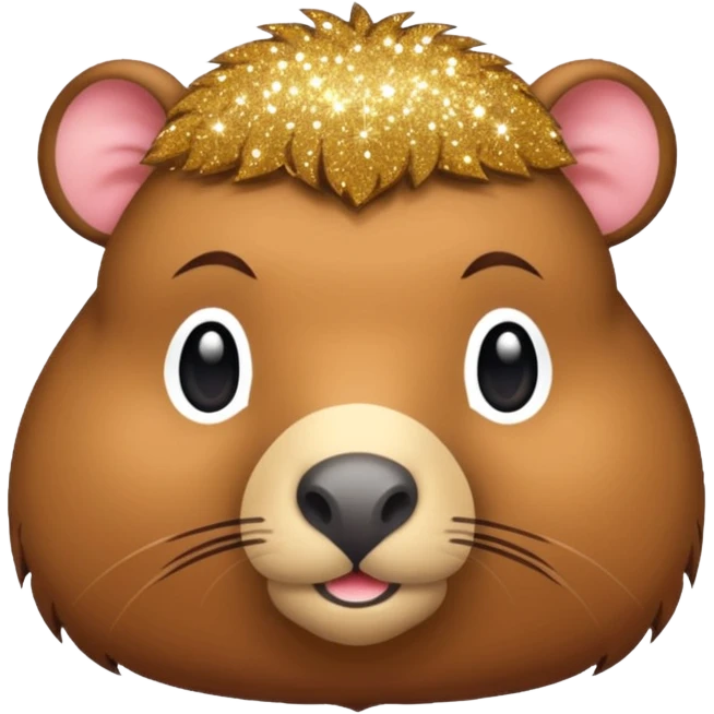 Capivara fofa com gliter emoji