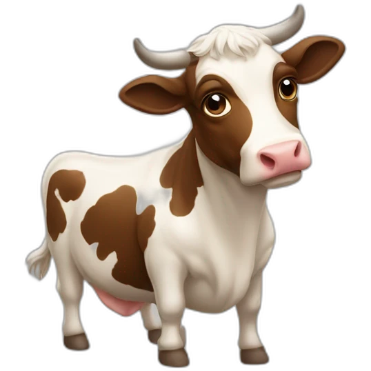 Caca qui court avec une tête de vache emoji