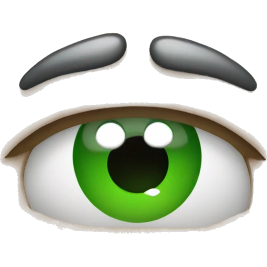 Angry emoji with thick eyebrows and green eyes emoji