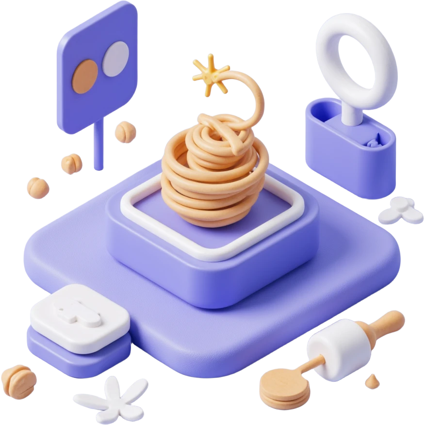 Instagram post mockups and motion graphics elements, futuristic, clean, fast-paced, skeuomorphism icon style emoji
