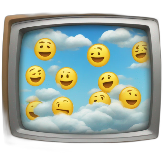 TV with weather broadcast on it and made by DreamWorks and Pixar emoji