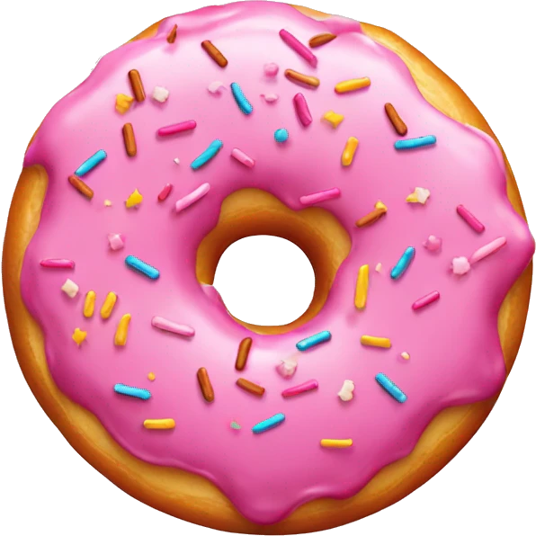 Pink donut with sprinkles emoji