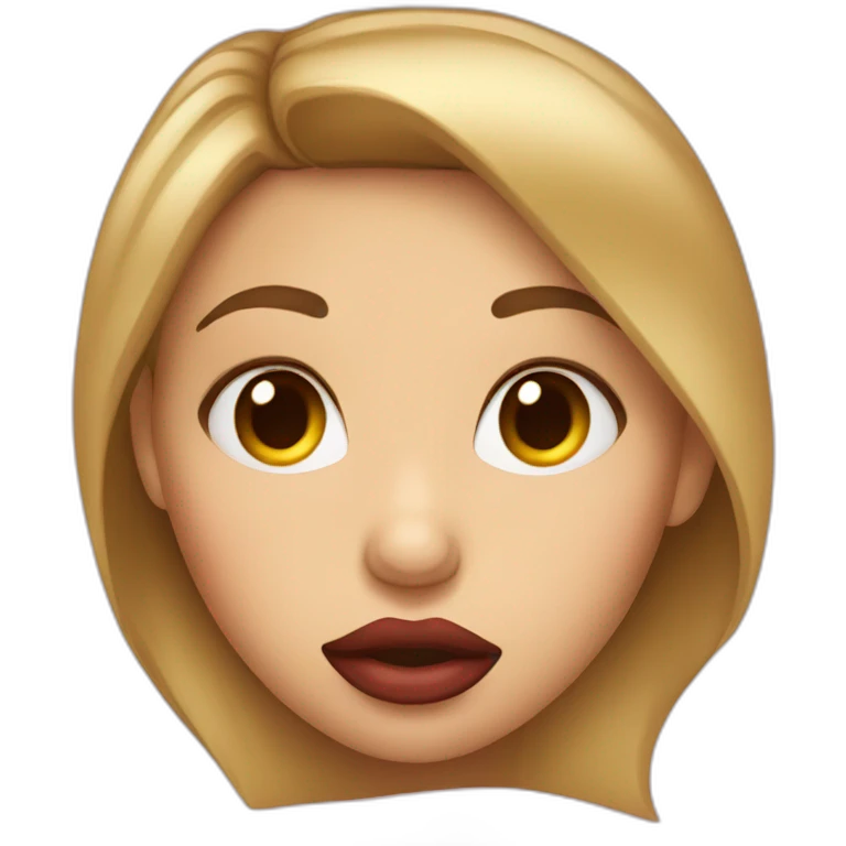 Girl with puckered lips emoji