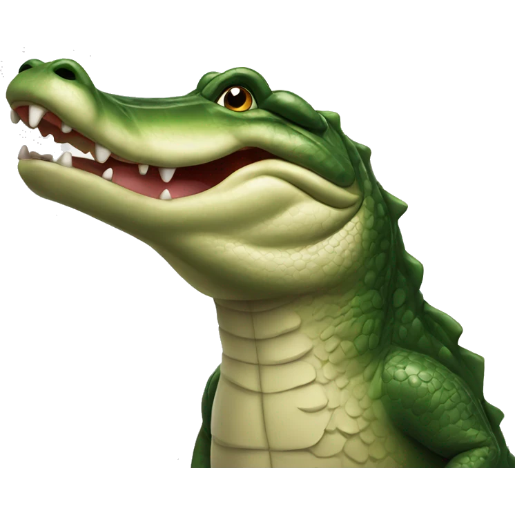 Alligator with a top hot emoji