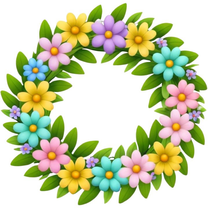 flower easter wreath, made exactly in a shape of an egg emoji