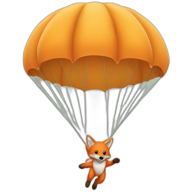 Jumping fox parachute emoji