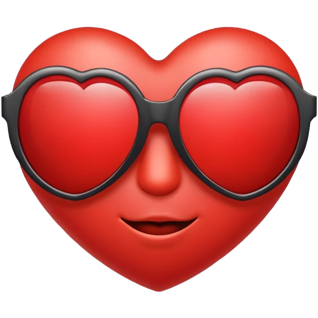 Emoji use the sunglasses and blush on the heart emoji