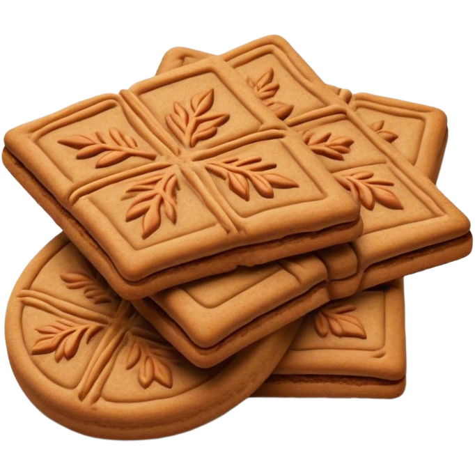 Cinematic Realistic Speculaas Biscuit Emoji, featuring spiced, crisp cookies rendered with lifelike detail and warm, aromatic lighting. emoji