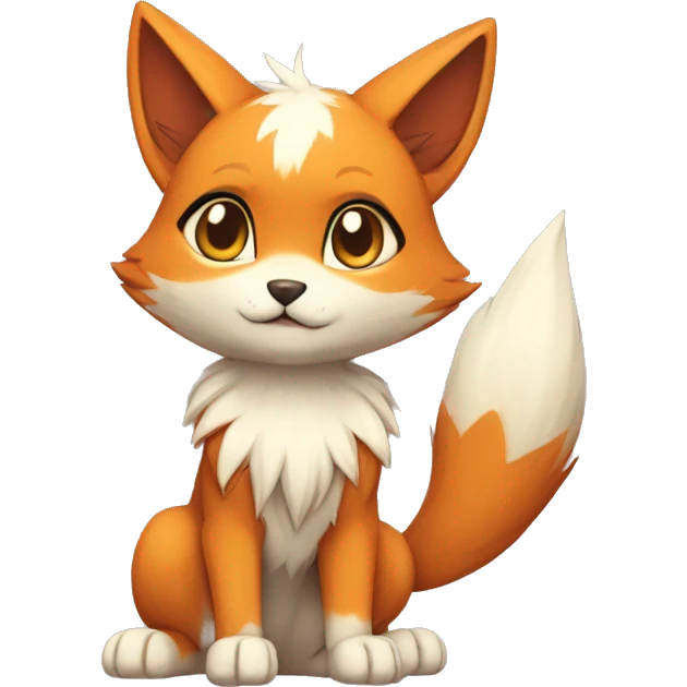 a anthro chibi-style cat-fox-Fakémon-hybrid full body emoji