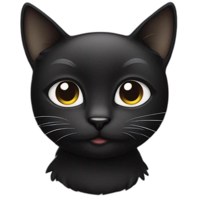 black cat with white eye patch emoji