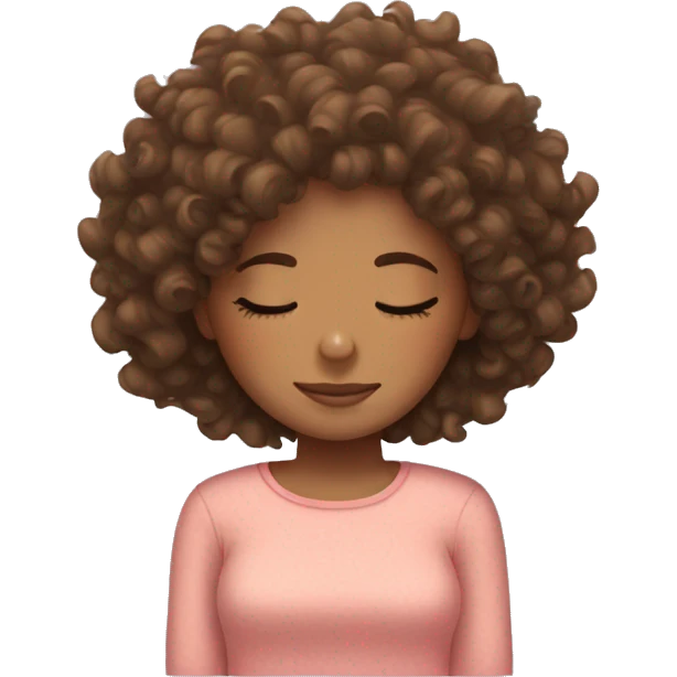 Curly hair girl sleeping  emoji