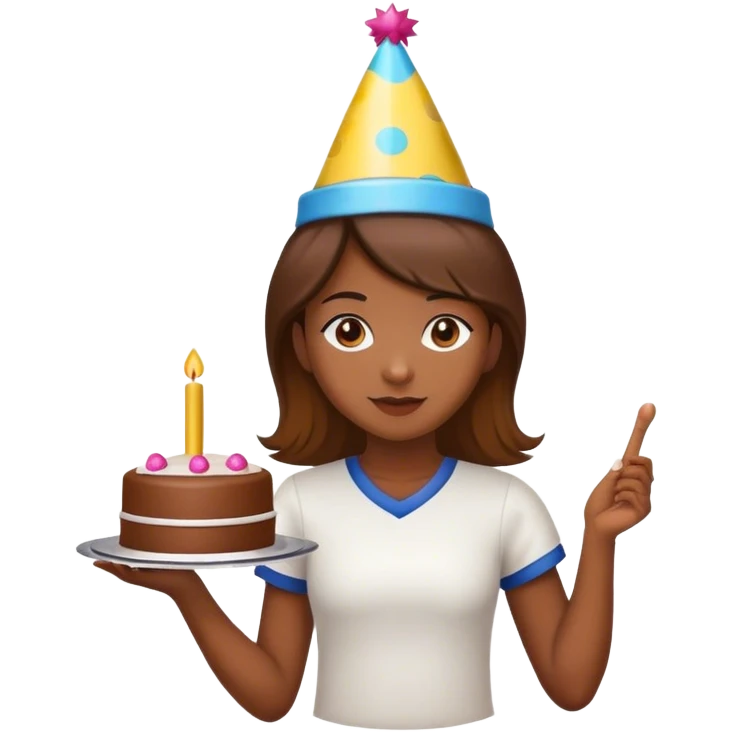 birthday girl with softball cake emoji
