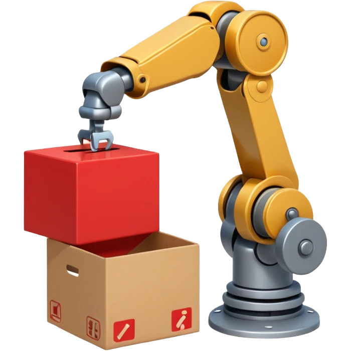 robot arm which is picking block in box emoji