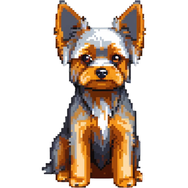 yorkshire terrier dog with small body, pointed ears, and silky fur emoji
