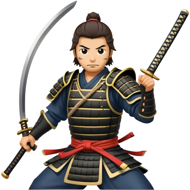 japanese samurai swinging katana traditional armor emoji