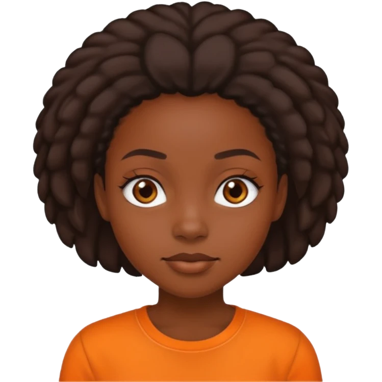 black girl with orange shirt emoji