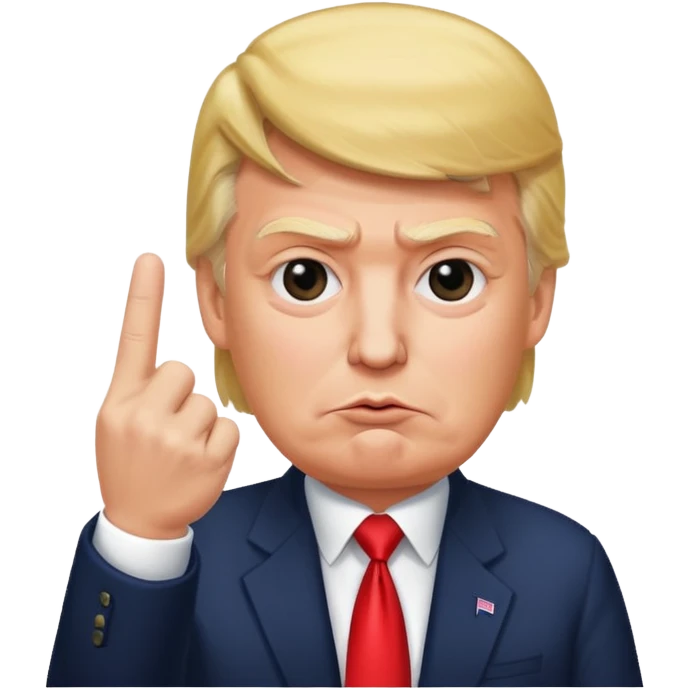 Trump with the middle finger emoji
