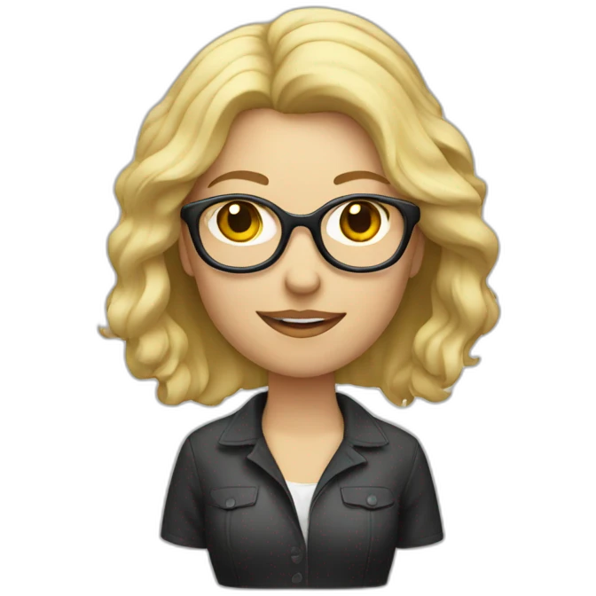 Female photographer with blonde hair and glasses emoji