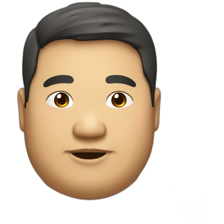 stereotypical asian fat man who loves food emoji
