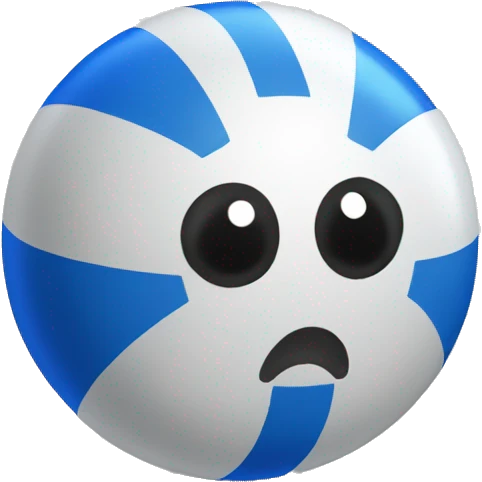 White tick inside the blue ball emoji