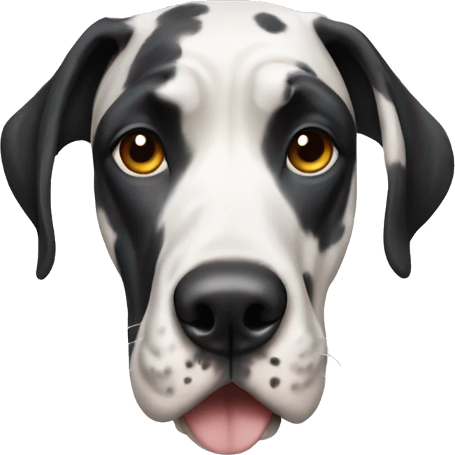 Harlequin Great Dane face  emoji