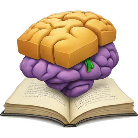 Book with brain emoji