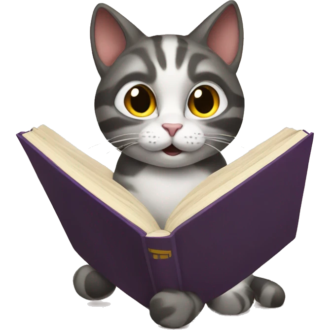 A cat reading a book emoji