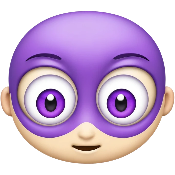 3D emoji of two big cartoon eyes peeking, purple shadows, friendly and minimal background

 emoji