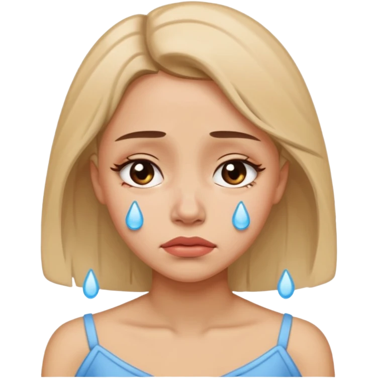 Beautiful lady crying can see shoulders emoji