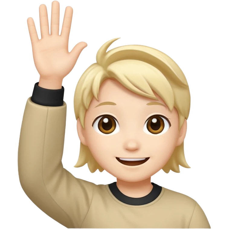 A chibi anime character waving emoji