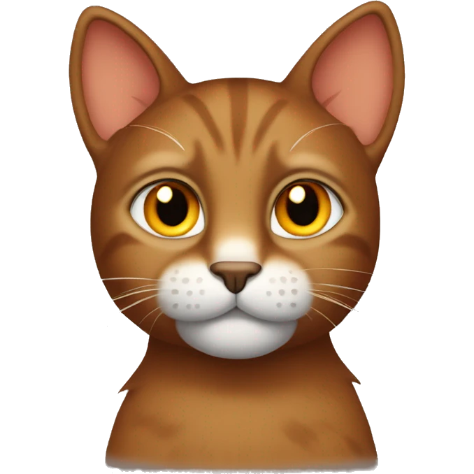 Brown cat with orange eyes and ear warmers emoji