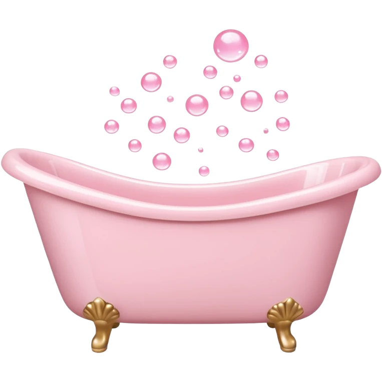 light pink bathtub filled with light pink water and bubbles emoji