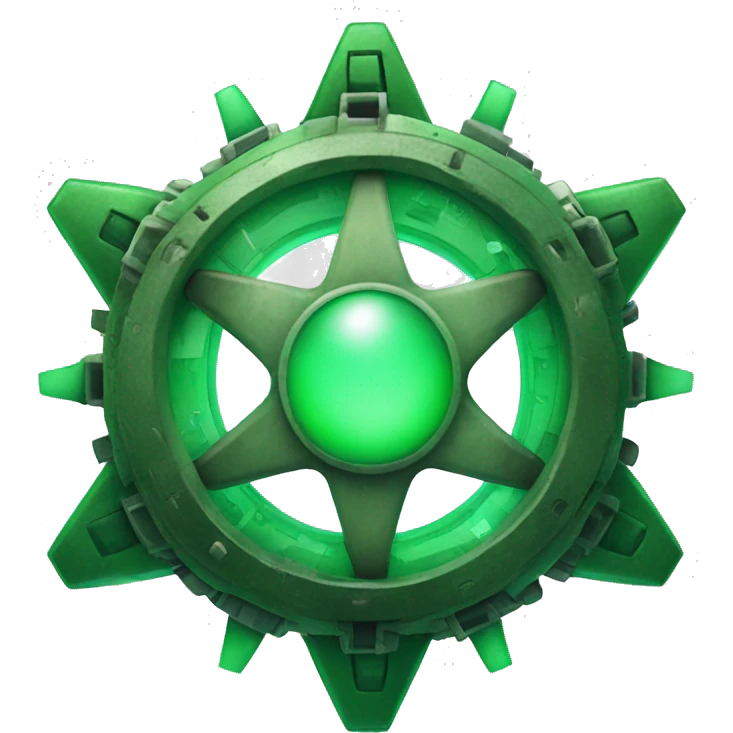 green mechanical orb with green star in middle emoji
