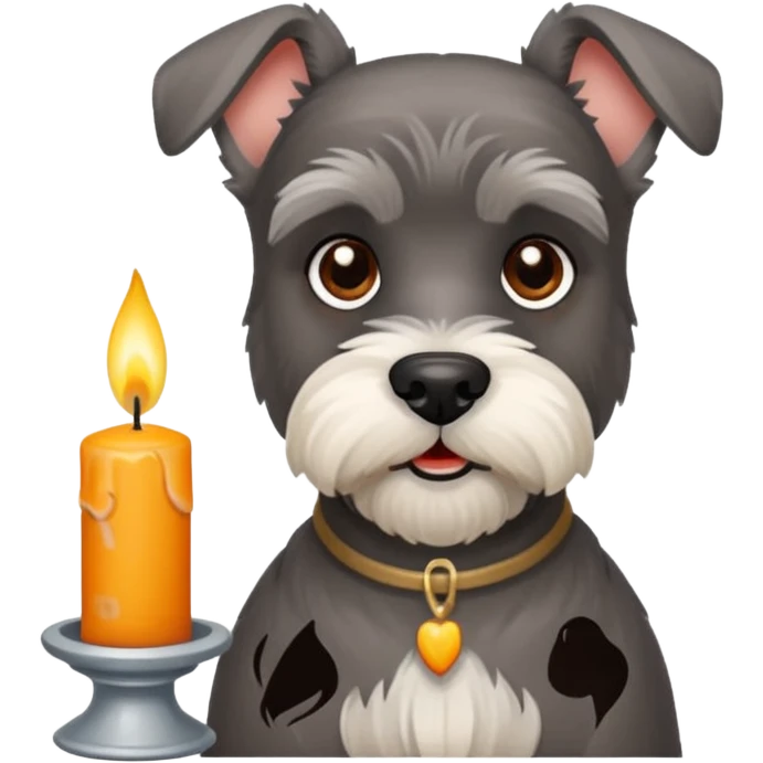 candle dog schnauzer  emoji