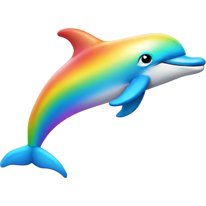 Beautiful rainbow dolphin emoji