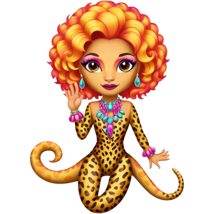leopard gecko drag queen emoji