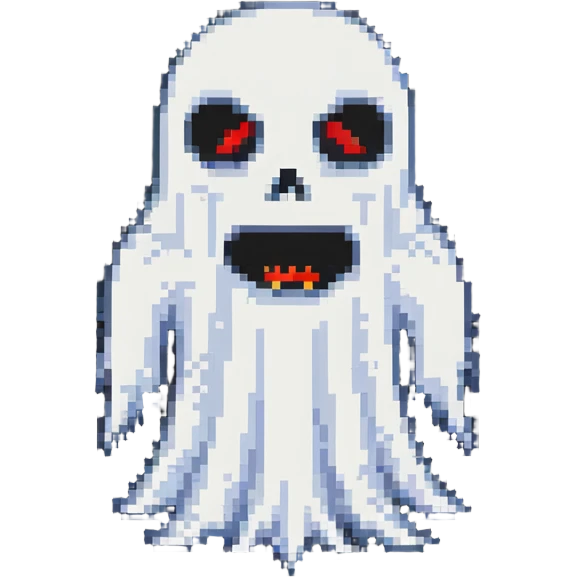 frightening ghost with scary face emoji