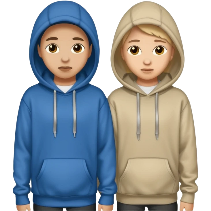 two teenager walking hiding emoji