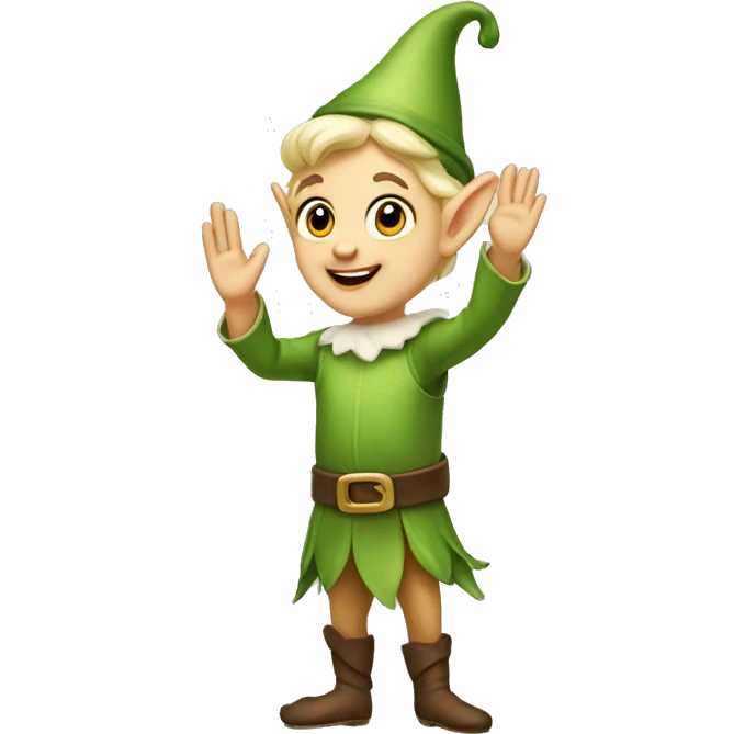 fairy tale elf waving emoji