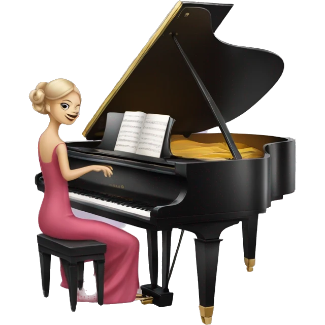 elegant lady wearing a dress playing the grand piano emoji