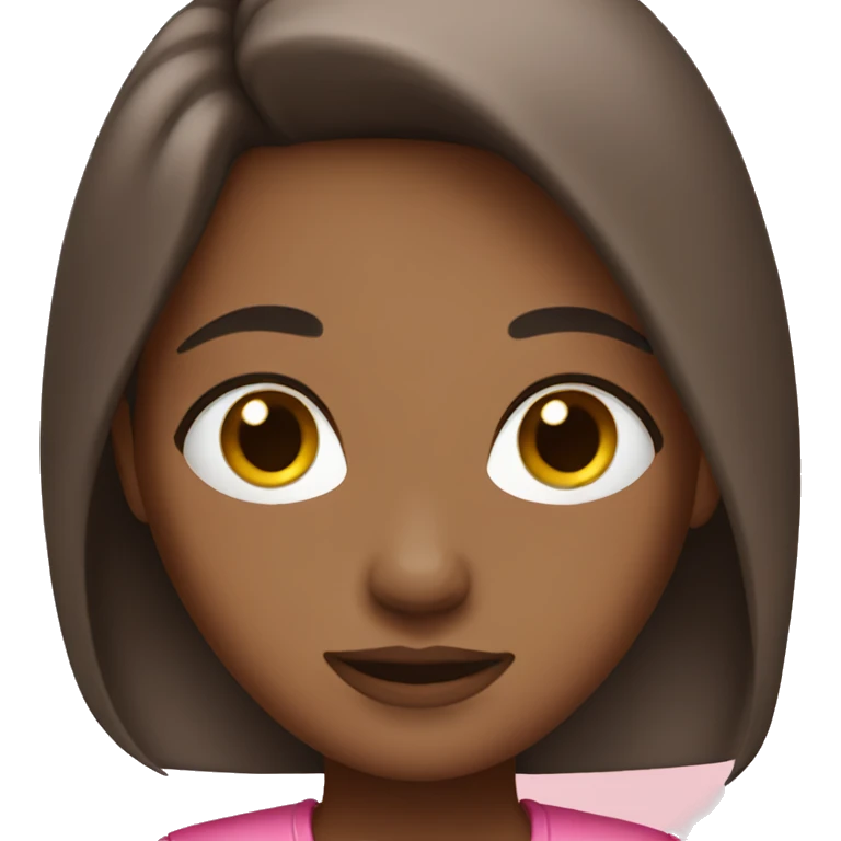 Pink wear girl with brown hair emoji