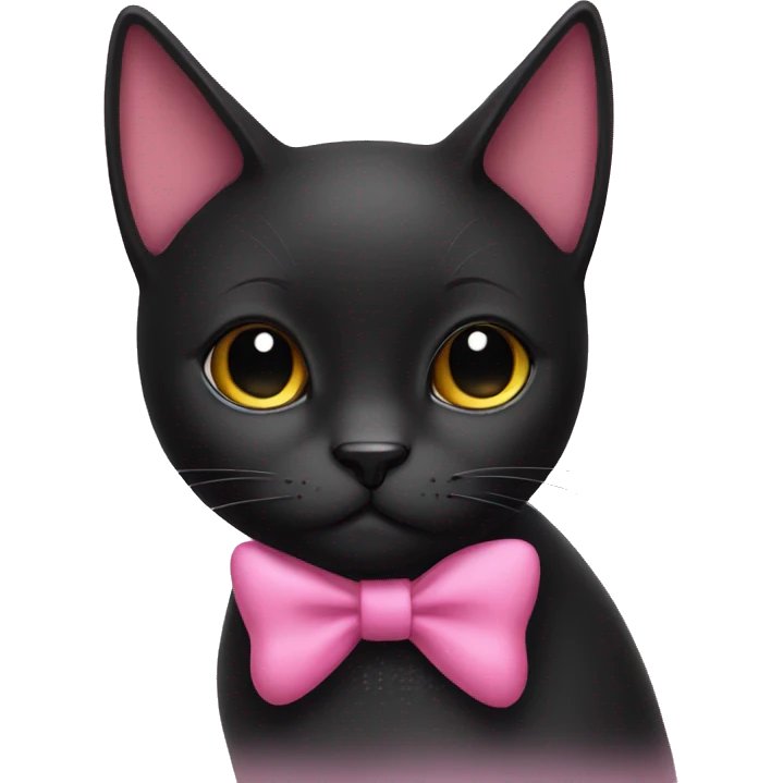 black cat with pink bow emoji