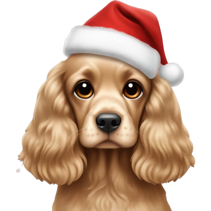 cute cocker spaniel christmas  emoji