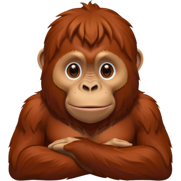 A sitting orangutan emoji