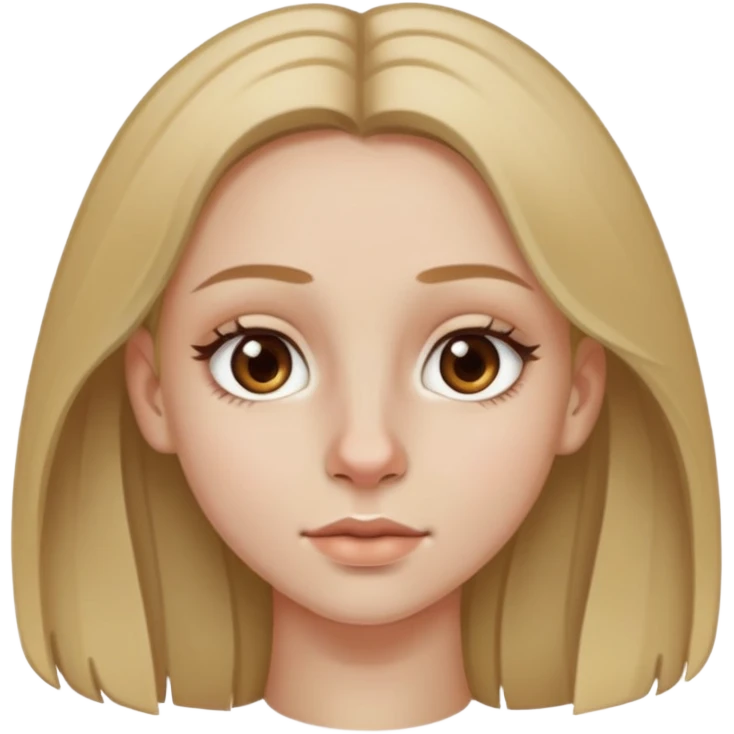 Dark blonde girl with light brown eyes, pale with a nosering on her right nostril emoji