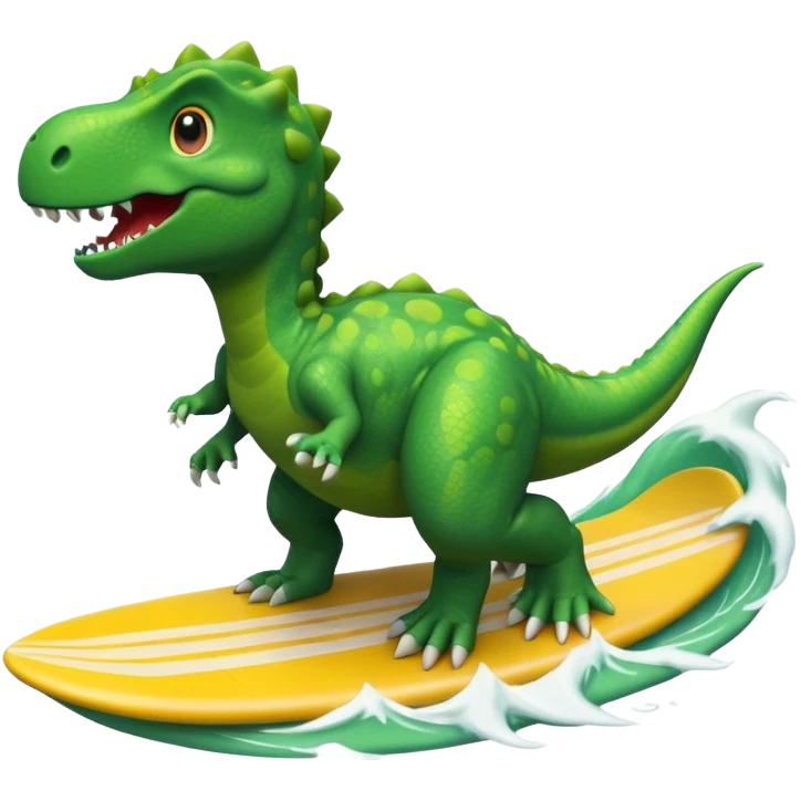 dinosaur is surfing emoji
