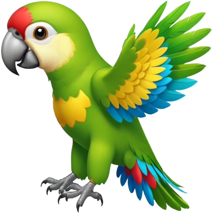 green parrot running away emoji